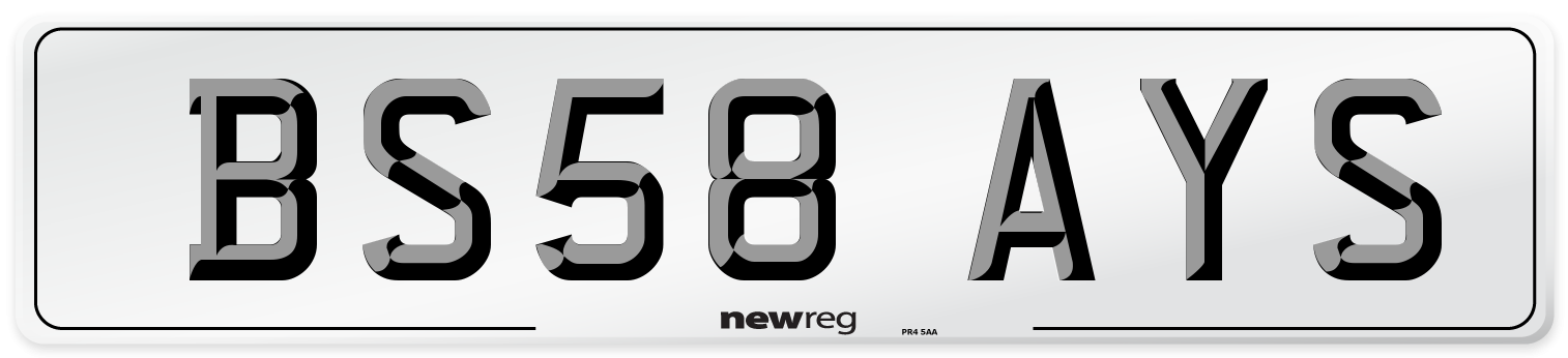 BS58 AYS Number Plate from New Reg